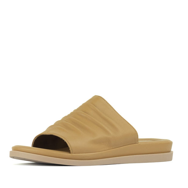 Aerocushion Molly Women's Ruched Slide Sandals - Tan