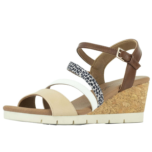 Wilde Sacoma Women's Wedge Sandals - Beige/Brown