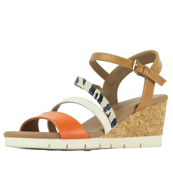 Wilde Sacoma Women's Wedge Sandals - Orange/Tan