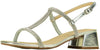 Wilde Sahara Women's Glitter T-bar Block Heels - Silver