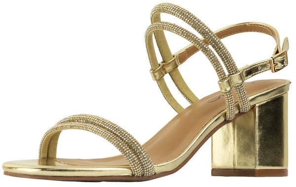Wilde Salem Women's Glitter Block Heels - Gold