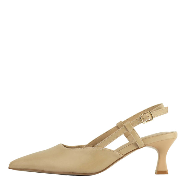 Wilde Salt Women's Slingback Low Heels - Beige