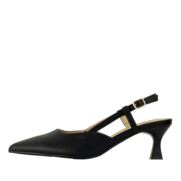Wilde Salt Women's Slingback Low Heels - Black