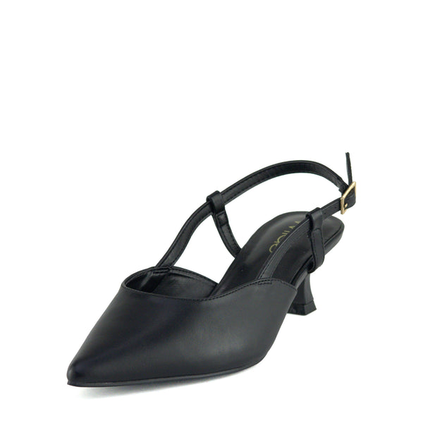 Wilde Salt Women's Slingback Low Heels - Black