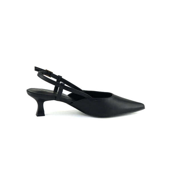 Wilde Salt Women's Slingback Low Heels - Black