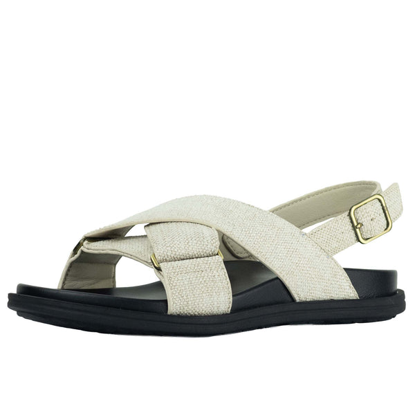 Wilde Sarah Women's Crossover Sandals - Beige Linen