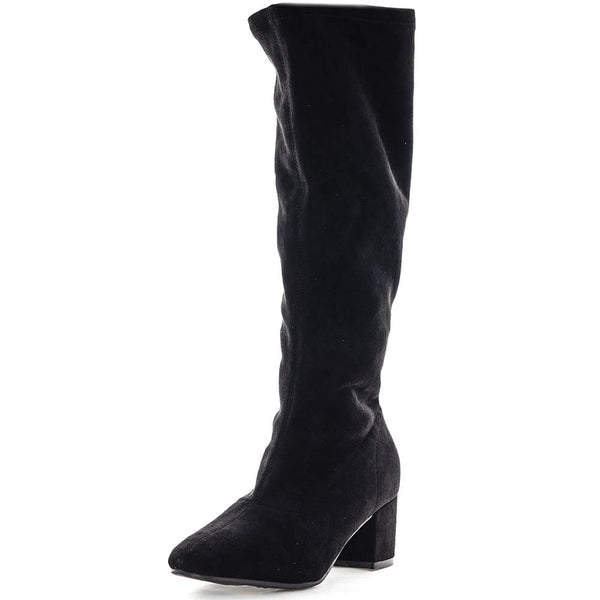 Wilde Saspen Women's Long Boots - Black Suede