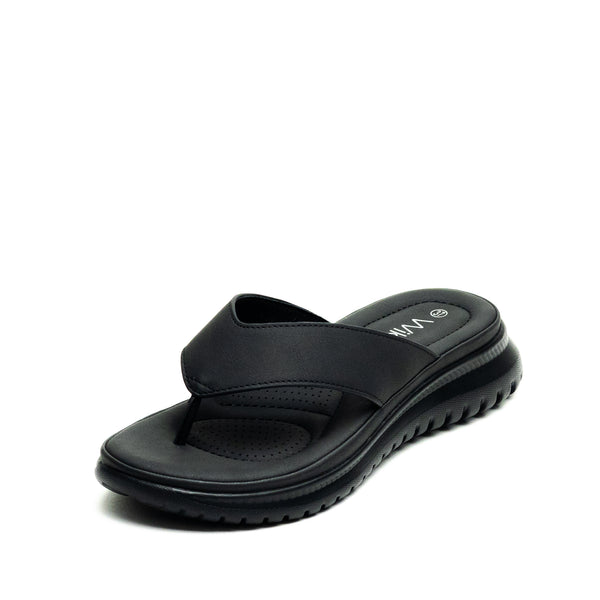 Wilde Shanel Women's Platform Thongs - Black/Black