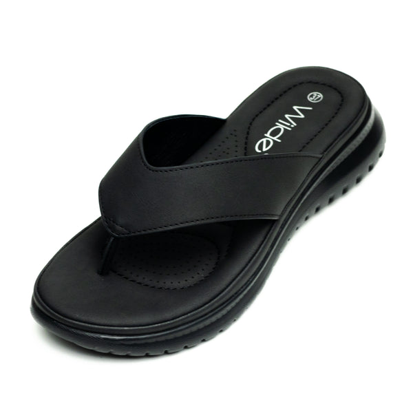 Wilde Shanel Women's Platform Thongs - Black/Black