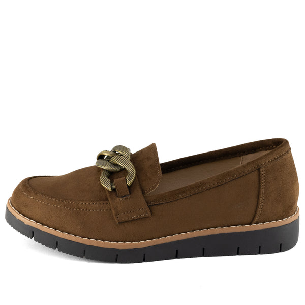 Wilde Shaye Women's Loafers - Dark Brown Suede