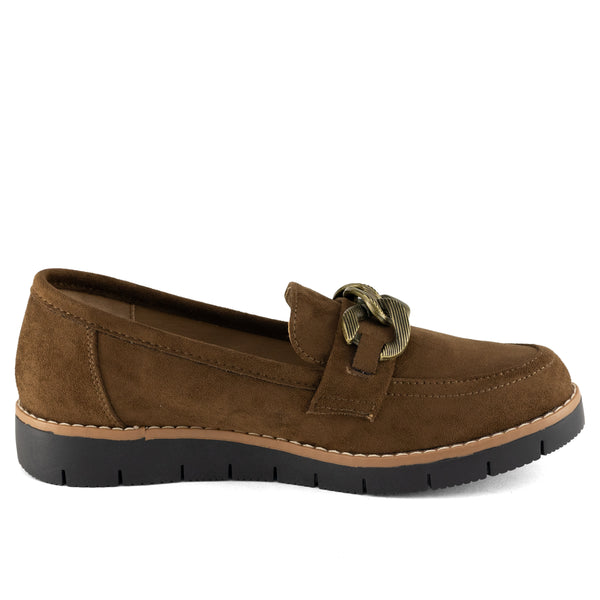 Wilde Shaye Women's Loafers - Dark Brown Suede
