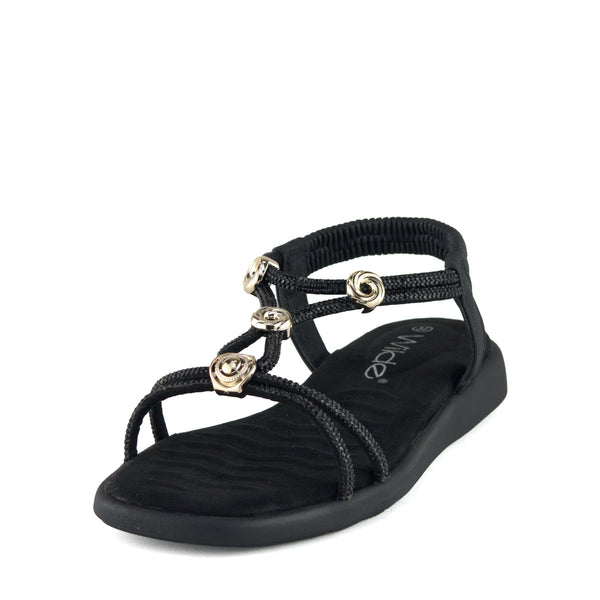 Wilde Suzzie Women's Wide Fit Sandals - Black