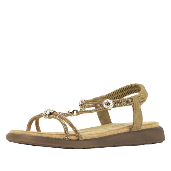 Wilde Suzzie Women's Wide Fit Sandals - Tan