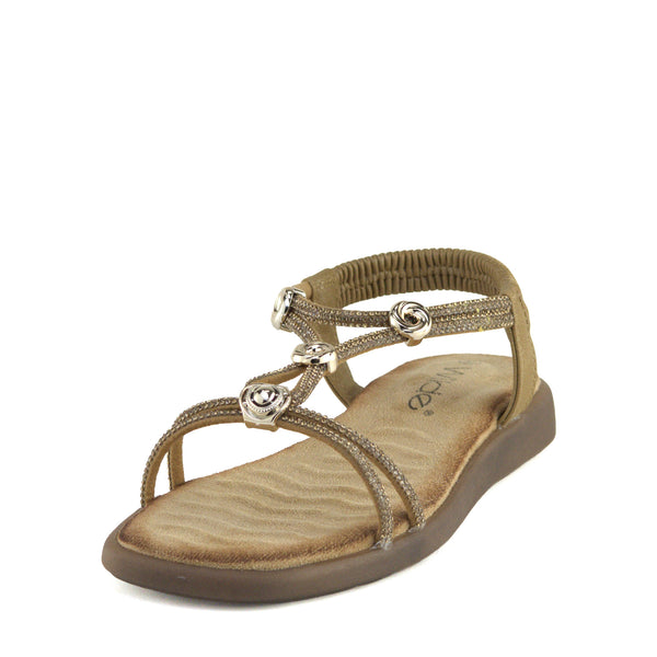 Wilde Suzzie Women's Wide Fit Sandals - Tan